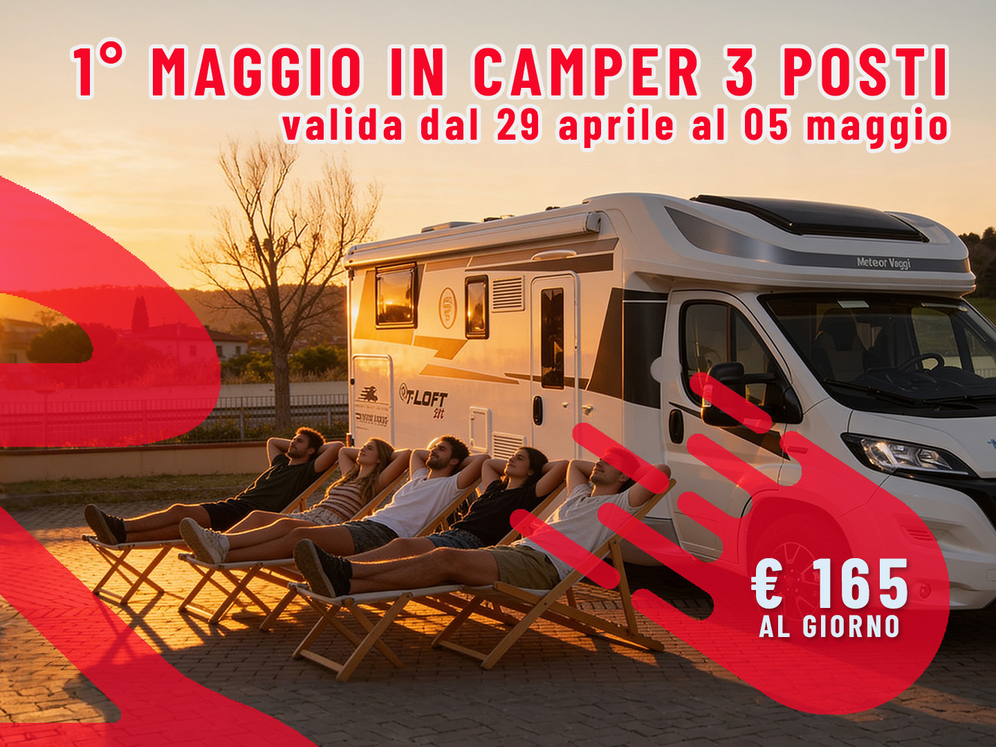 1° Maggio in Camper: il ponte per 3 persone