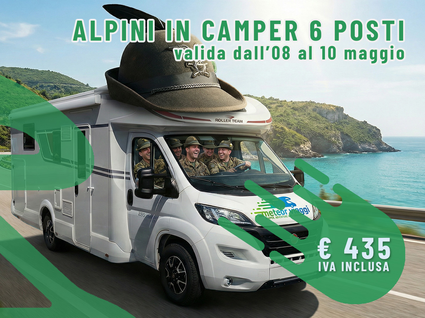 Raduno nazionale Alpini 2026 in Camper: 3 giorni per 6 persone