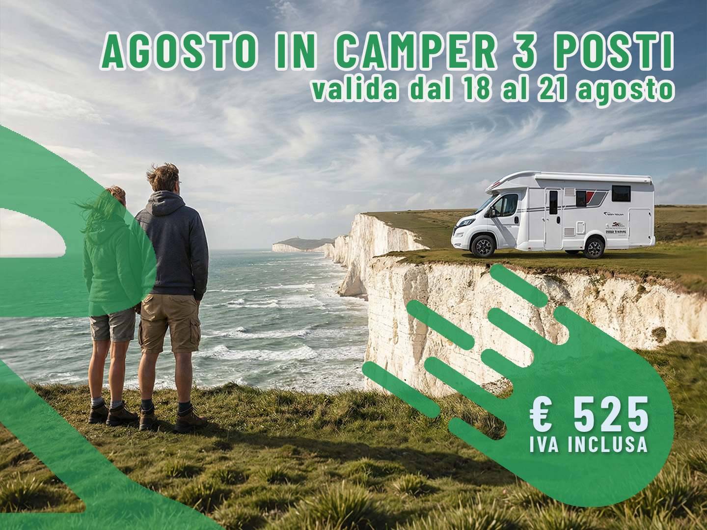Agosto 2026: Fuga dall'afa in camper 3 giorni per 3 persone