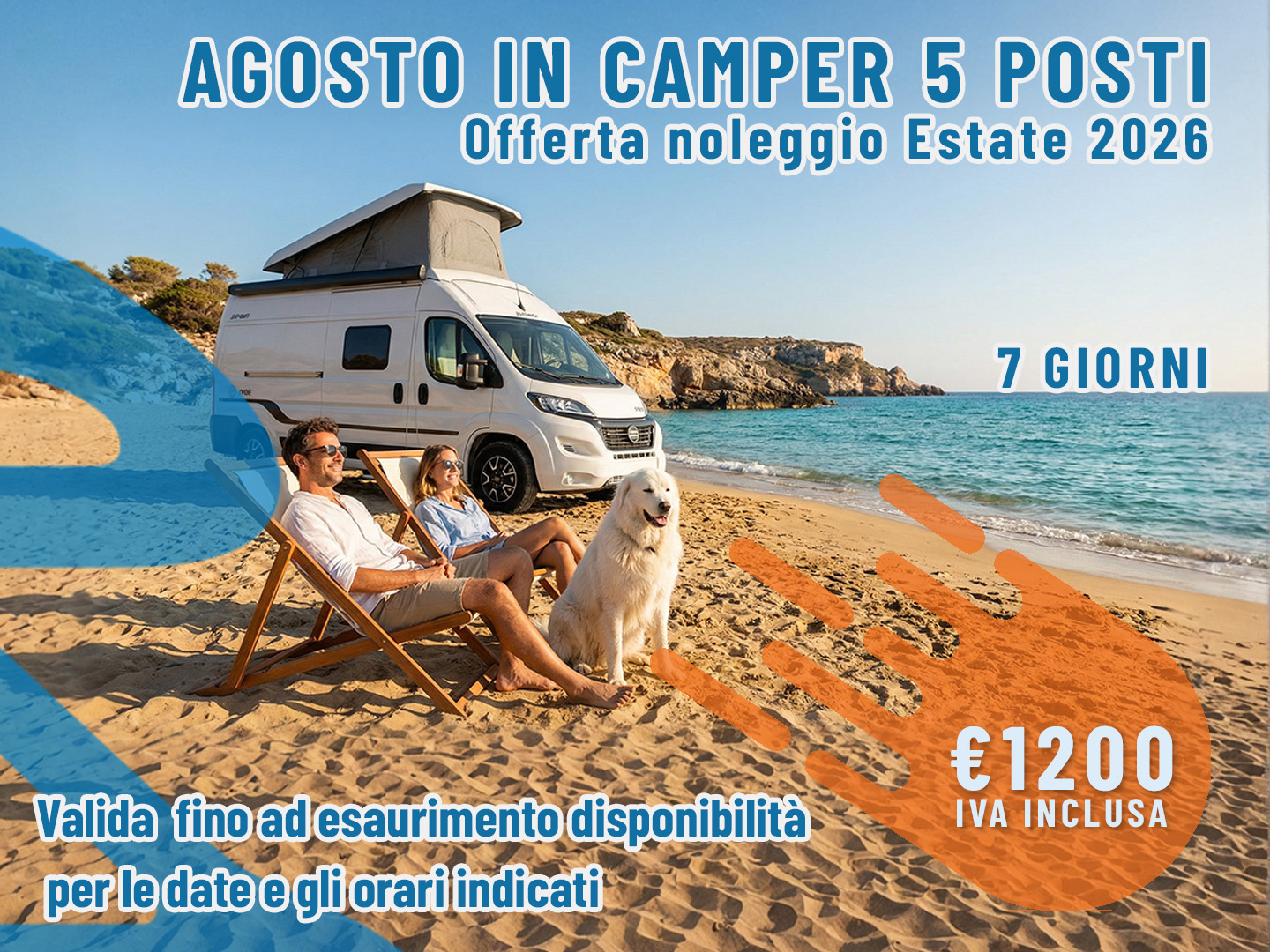 [Agosto] Offerta noleggio Camper: 7 giorni per 5 persone